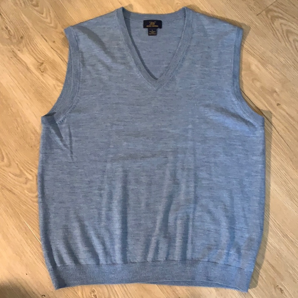 Brooks Brothers Blue Merino Wool Sweater Vest